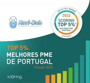 A “XAVISUB – MERGULHADORES PROFISSIONAIS, LDA” volta a ser distinguida pela SCORING com a Certificação “TOP 5% MELHORES PME DE PORTUGAL”, edição 2022